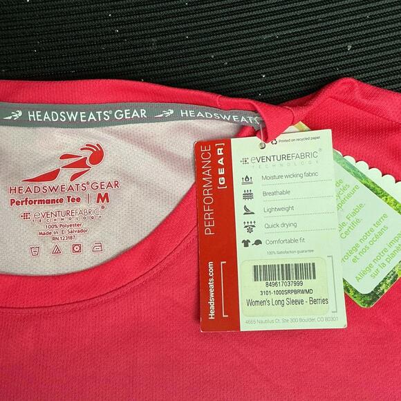 Headsweats Gear Performance Tee Pink and Purple Ombre Long Sleeve shirt Medium - Picture 9 of 9